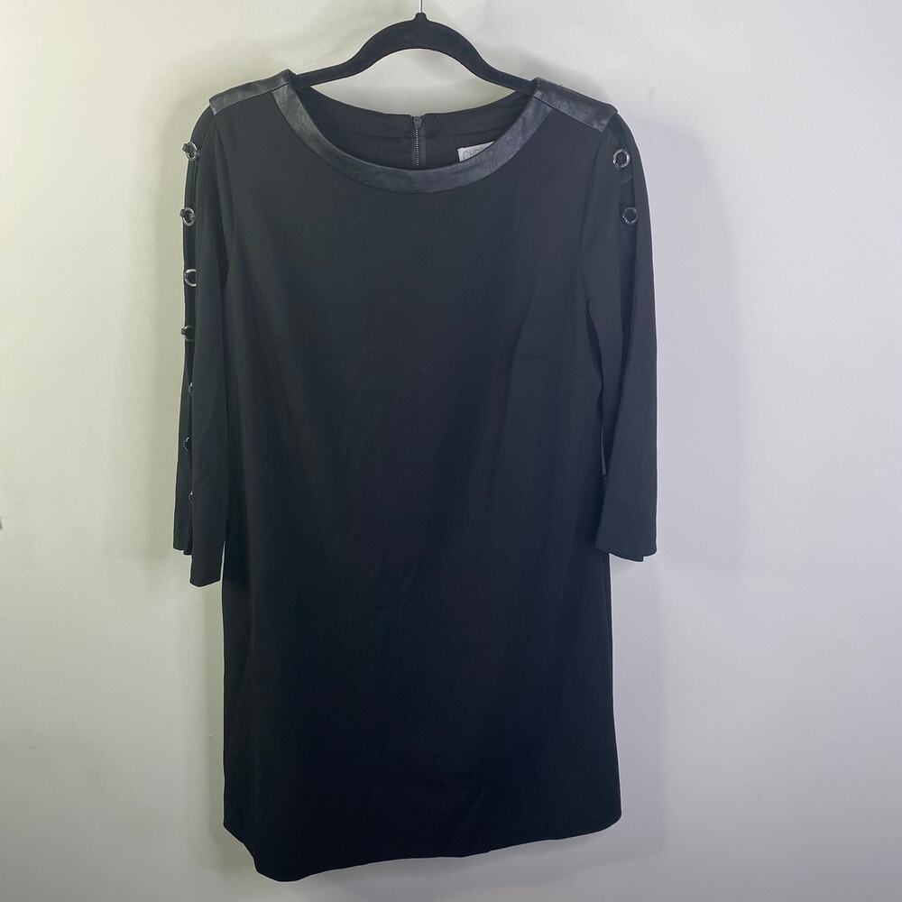 Christin Michaels black dress w/open sleeve accent - Picture 4 of 9